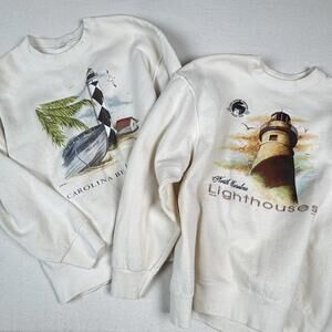 Vintage North Carolina Nautical Lighthouse Sweatshirts (x2) Bundle XL - Read*